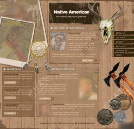 印第安人物品网页模板