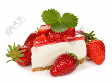 草莓三角形蛋糕图片