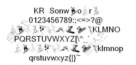 KRSnowboard图形设计字体图形字体下载