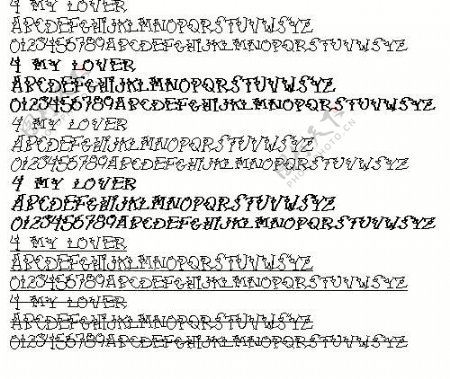 4mylover数字字体