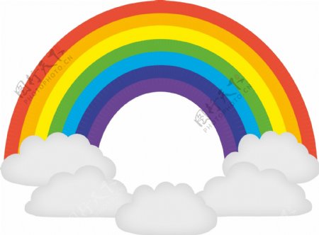 卡通云朵彩虹设计素材
