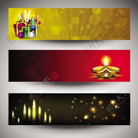网站标题或横幅印度教节日排灯节为社区或排灯节