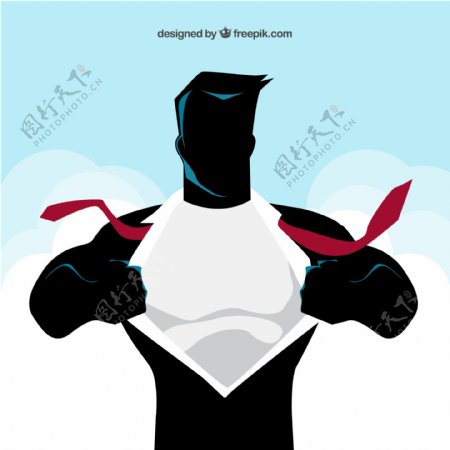 胸部的插图漫画超级英雄