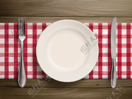桌面上的餐具