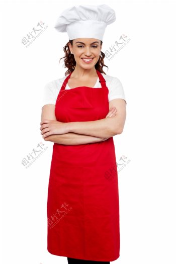微笑的美女厨师图片
