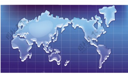 世界的晶体纹理地图矢量