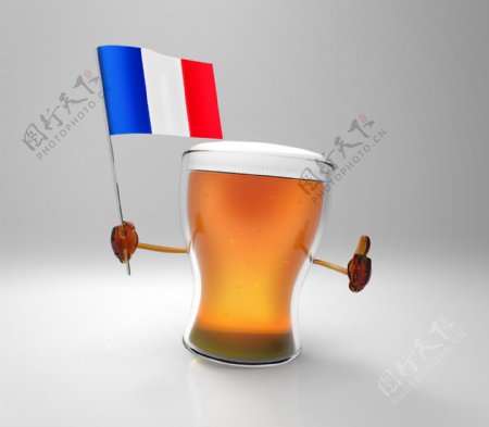 国旗与啤酒