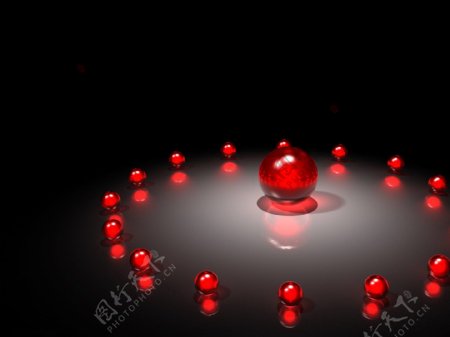 高清红色光影水晶球