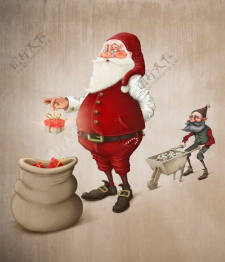 圣诞老人插画图片