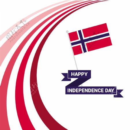 挪威独立日旗和色带