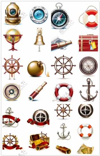 航海主题元素图标