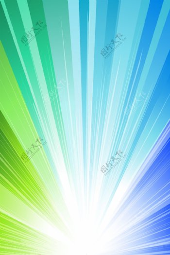 闪亮的蓝色和绿色的太阳射线背景