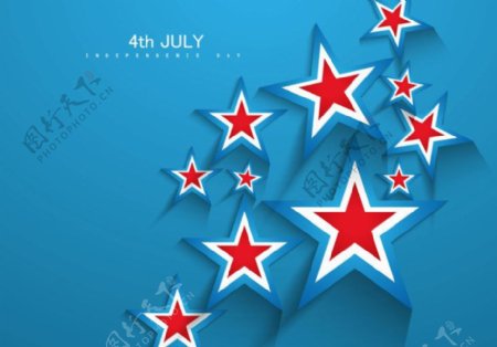 第四七月独立日卡的星星