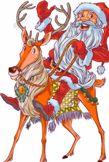 圣诞老人和鹿