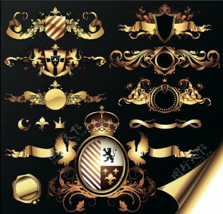 金色标签矢量勋章logo