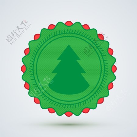 圣诞树绿色徽章