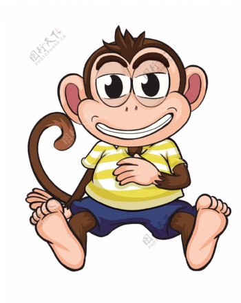 卡通可爱猴子EPS