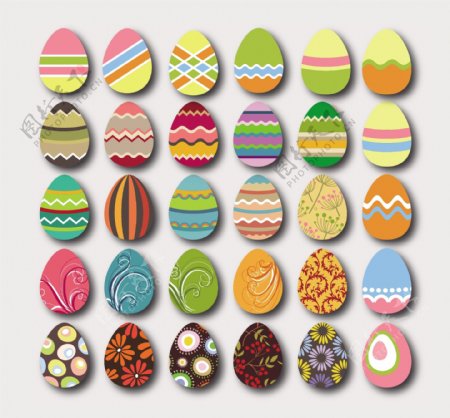 糖果色多彩可爱复活节彩蛋图片