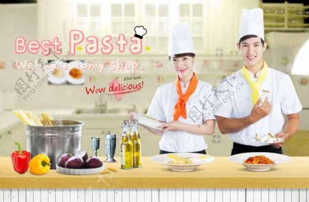 PSD韩国厨师跟美食素材