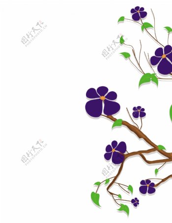 紫色的花朵自然分公司