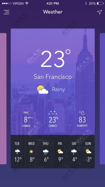 app天气预报界面制作