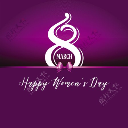 妇女节的紫色装饰背景