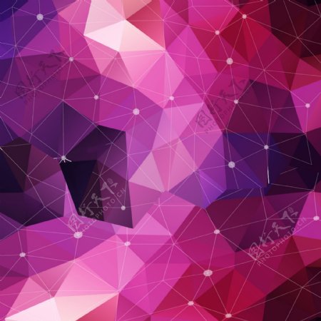 紫色三角彩色水晶背景图片