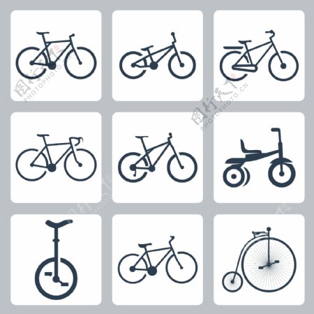 各种自行车图标