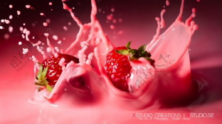 草莓广告素材背景图