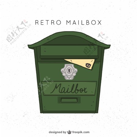 绿色旧邮箱背景