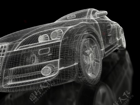 3D汽车模型特写图片