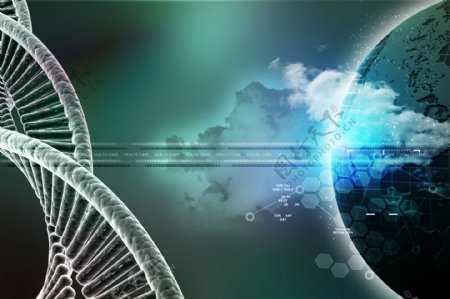 科技背景与DNA结构图片