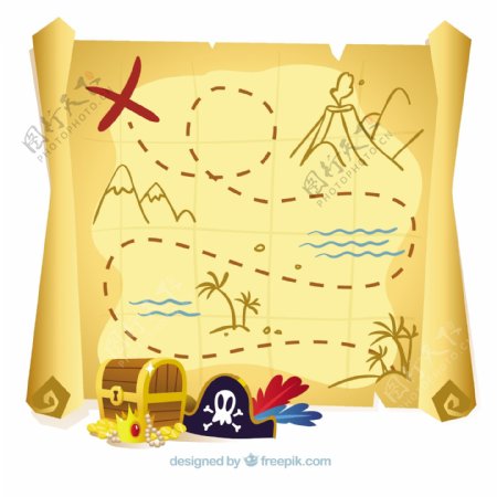 海盗元素宝藏地图背景