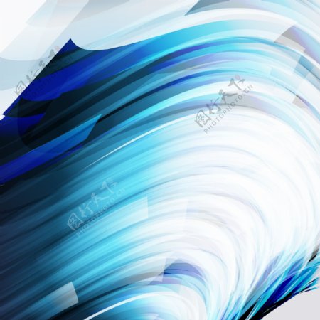 蓝色波浪线条抽象背景矢量素材下载