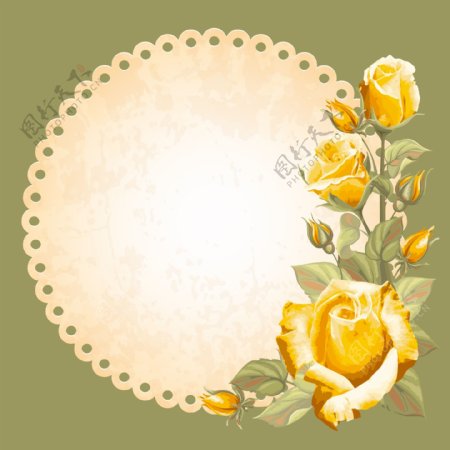 黄色玫瑰边框