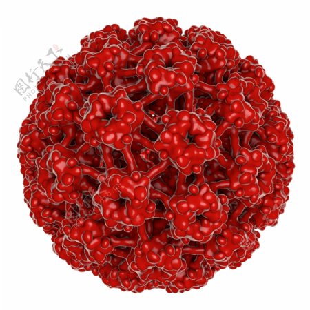 红色的癌细胞球形病毒图片