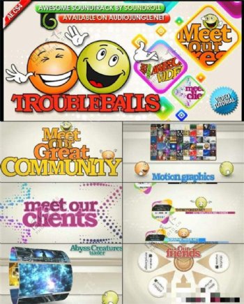 创意可爱卡通风格的网站宣传展示AE模板