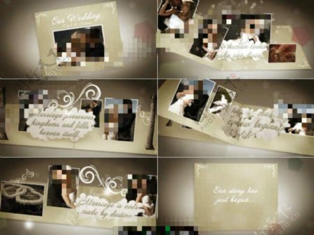 温馨的婚礼折叠相册AE模板