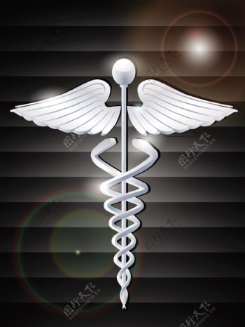 蛇杖医学符号与抽象的医学背景