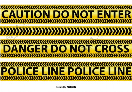 警方和警告线向量