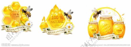 蜂蜜标志蜂蜜包装图标LOGO