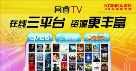 康佳网睿TV彩电电子迅雷PPSPVOD