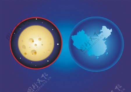 月球和地球中国版图原创