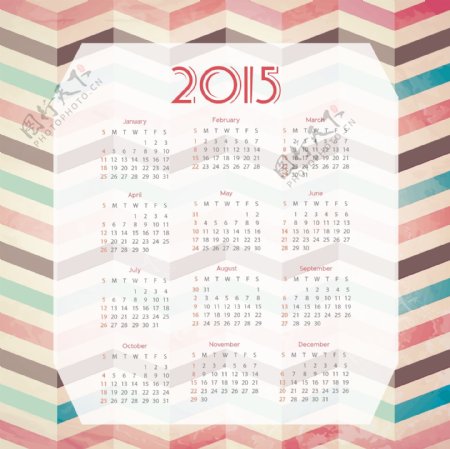 2015羊年日历条设计矢量素材