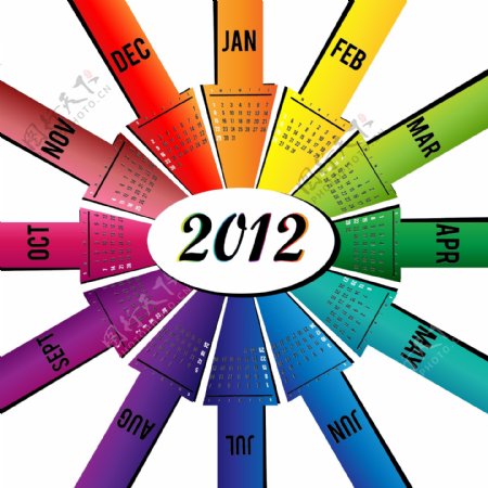 2012年创意日历模板