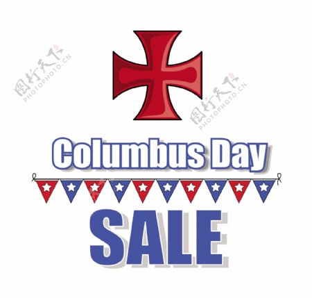 哥伦布日销售图形背景