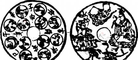 清代下版画装饰画中华图案五千年矢量AI格式0313