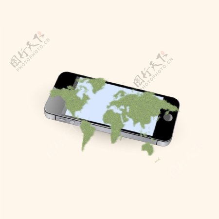 手机上的青苔地球地图