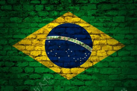 墙上的巴西国旗图案
