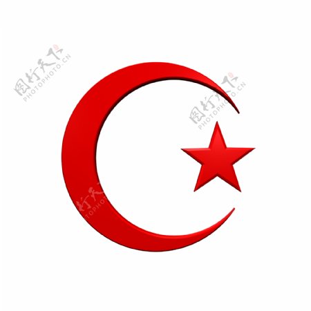 伊斯兰宗教标志孤立在白色新月